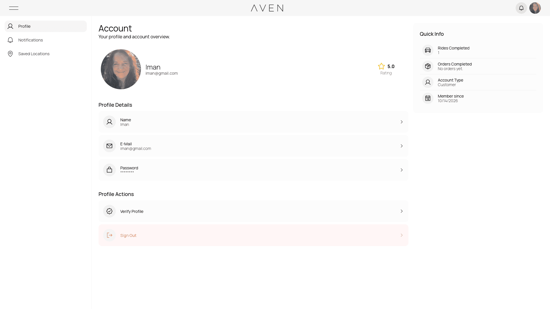 Aven screenshot